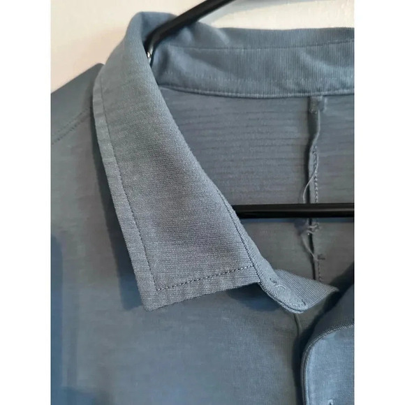 Lululemon Men's Black Short Sleeves Button Front Polo Shirt Size XL - Picture 3 of 8